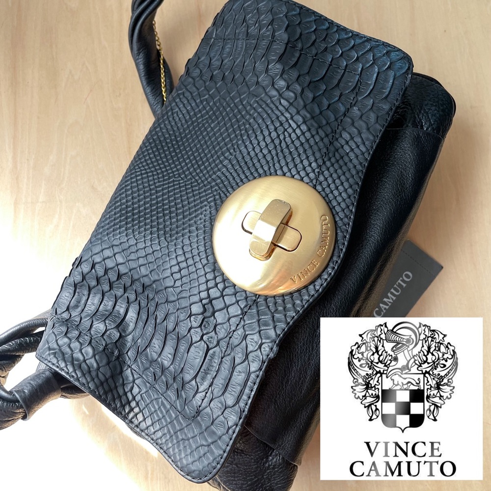 Vince Camuto Dual Leather Statement T-Clasp Purse